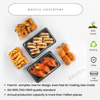Récipient d'emballage alimentaire jetable en gros boîte d'emballage alimentaire carrée en plastique PET pour gâteaux