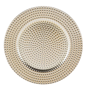 Plato de Presentación de Metal Martillado de Lujo, Chapado en Oro, Decoración Elegante para Bodas, Plato Redondo para Servir en Eventos de Alta Cocina, Plato Personalizado - Product Image 1