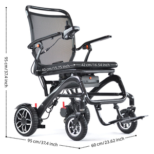 Silla de Ruedas Eléctrica Plegable CareMoving E103 de Lujo, con Motor sin Escobillas de 150W*2, Fibra de Carbono, Capacidad de Carga de 136kg, Certificación <span class=keywords><strong>CE</strong></span>, ¡Oferta! - Product Image 2