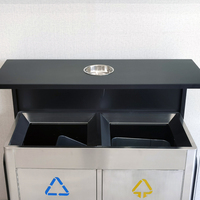 Poubelle à deux compartiments personnalisée en usine professionnelle poubelle extérieure publique poubelles en acier inoxydable
