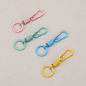 Rebound Ring Keychain Zinc Alloy Finger Ring Elastic Keychain Mountaineering <b>Carabiner</b> <b>Keyring</b> - Product Image 2