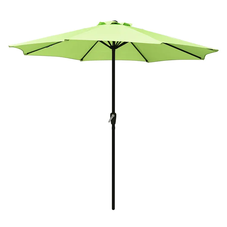 Лидер продаж, открытый пляжный зонт из стекловолокна, зонт от солнца, ручной наклон, 8 ребер, 9 дюймов, металлический зонт для патио