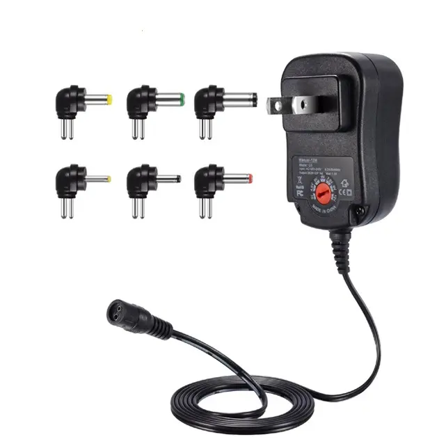 3-12V 12W Einstellbare DC Ausgang Netzteil 100-240V AC Eingang Mit 6 DC stecker 120cm Kabel LED Ladegerät Adapter