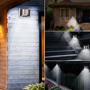 Güneş Led hareket sensörü hareket dedektörü duvar lambası dış mekan dekorasyon çit işıkları güneş işığı bahçe lambası 50 paslanmaz çelik 90 - Product Image 6