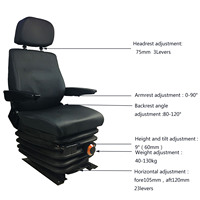 Siège de conducteur de camion universel confortable avec appui-tête et accoudoir pliable