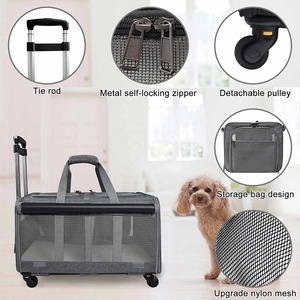 Transportín para Perros con Ruedas, Aprobado por Aerolíneas, Transportín para Mascotas con Ruedas, Transportín Rodante para Mascotas con Ventilación de Malla Transpirable - Product Image 3