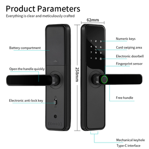 ओम थोक मूल्य स्मार्ट लॉक निर्माता डिजिटल इलेक्ट्रॉनिक दरवाजा लॉक फिंगरप्रिंट पासवर्ड कुंजी समर्थन कस्टम लोगो - Product Image 5
