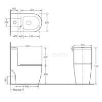 WC monobloc avec abattant à fermeture douce, chasse d'eau à siphon économe en eau, pour projets résidentiels, équipement sanitaire de salle de bain, vente en gros