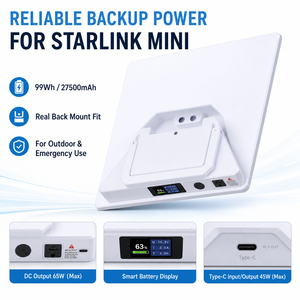 OEM Tuochi พาวเวอร์แบงค์พลาสติก Starlink 99Wh 27500mAh ใช้งานได้ 5 ชั่วโมง พร้อมถ้วยดูดติดตั้ง พอร์ต DC ได้รับการรับรองจากสายการบิน พกพาสะดวกสำหรับสำรองไฟ - Product Image 6