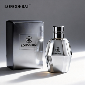 Nuevo Diseño 2026, Botella de Perfume de Vidrio Plateado Vacía de 100 ml con Logotipo Personalizado, Botella de Perfume Plana de Lujo Única con Tapa Metálica - Product Image 1
