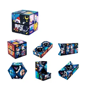 Jouet de décompression tridimensionnel et en constante évolution géométrie 3D cube infini puzzle jouet cadeau pour enfants