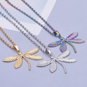 Vòng cổ nam mạ vàng 18K bằng thép không gỉ, thiết kế hình chuồn chuồn, cá nhân hóa, quà tặng cưới cho nam/bạn trai - Product Image 3