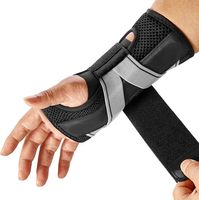 Attelle de soutien respirante personnalisée pour le poignet, soulagement de la douleur du syndrome du canal carpien et de l'arthrite RSI - Ajustement universel Hommes/Femmes (Noir S/M)