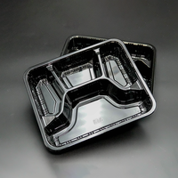 Vorbereitete Mahlzeit zum Mitnehmen Behälter zum Mitnehmen Fast-Food-Verpackung 4 geteilte Fächer Einweg-Plastik-Brotdose