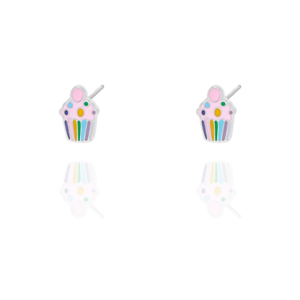 Nuevos Aretes <span class=keywords><strong>de</strong></span> Acero Inoxidable con Diseño <span class=keywords><strong>de</strong></span> Pastel Dulce para <span class=keywords><strong>Niñas</strong></span>, Aretes Esmaltados Lindos para Niños - Product Image 1