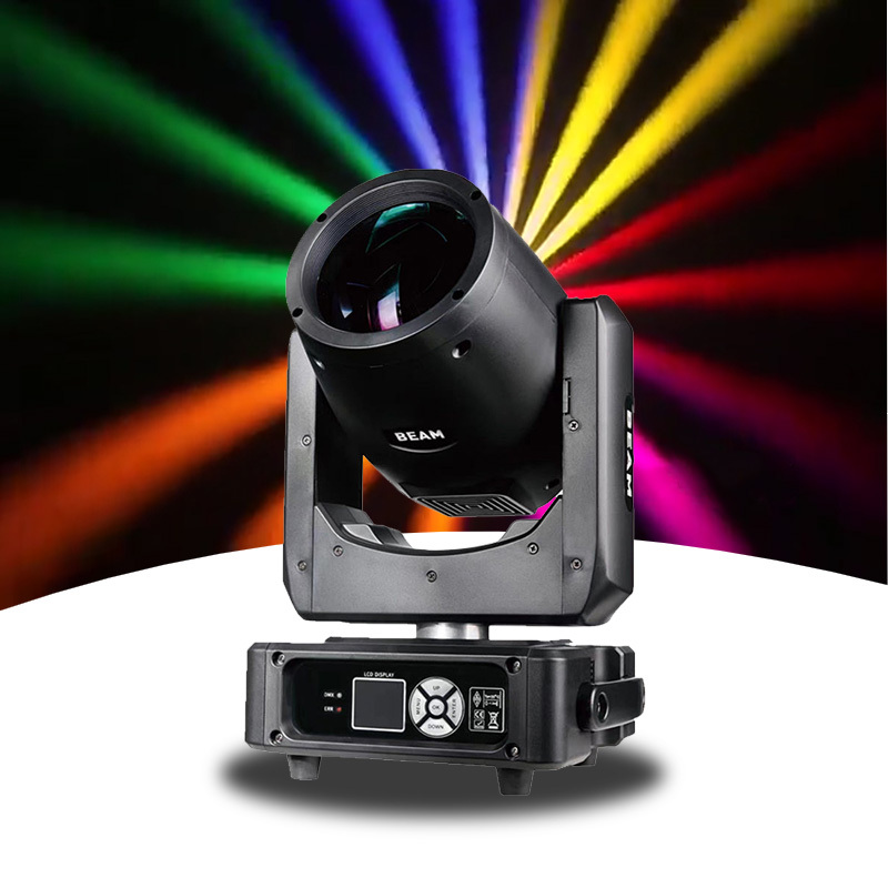 QSE Lighting 230W LED Mini Beam Moving Head Light (No Aperture Ring) RGBW Prism Electronic Zoom DMX512 Stage Light Bar Club