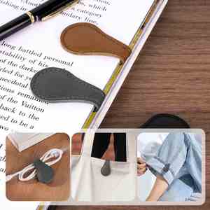 Marque-page magnétique en cuir PU personnalisé avec logo, style classique, clip gravable au laser pour la rentrée scolaire/la remise des diplômes - Product Image 4