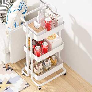Carrito de almacenamiento de estantería, carrito organizador de cocina móvil con ruedas, estante de baño multicapa, almacenamiento de aperitivos para el hogar - Product Image 4