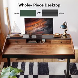 SENYU Electric Height Adjustable Standing Desk Wood Surface With Drawer Computer <b>Workstation</b> <b>Office</b> Table Memory Controls - Product Image 3