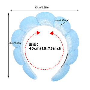 Bandeau torsadé en peluche couleur unie pour femme, usage quotidien, en tissu, haute élasticité, accessoire pour cheveux - Product Image 2