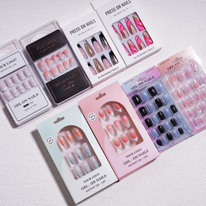 Uñas postizas de lujo personalizadas al por mayor <span class=keywords><strong>con</strong></span> pedrería, forma ataúd mediana, <span class=keywords><strong>con</strong></span> perlas y punta <span class=keywords><strong>francesa</strong></span>, estilo stiletto, para <span class=keywords><strong>manicura</strong></span>, de ABS - Product Image 6