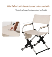 Nouvelle chaise de maquillage moderne en aluminium léger, chaise de camping et de pêche d'extérieur, chaise de réalisateur compacte