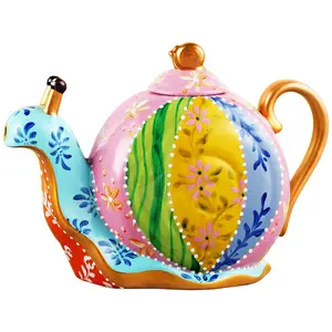 Bunte kleine Schnecke Modellierung Keramik Kaffeekanne mit Gold griff Tee Set Porzellan Tee für einen