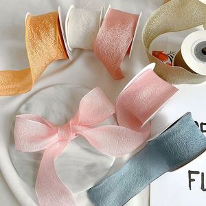 En stock – Ruban en mousseline froissée élégant et polyvalent de 4 cm, 10/20 yards, idéal pour les décorations de douche nuptiale et d'invitations - Product Image 1