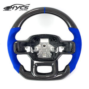 สำหรับ2020 <span class=keywords><strong>Ford</strong></span> <span class=keywords><strong>Raptor</strong></span> <span class=keywords><strong>2021</strong></span> 2022 Ranger Explorer ขอบ Ranger <span class=keywords><strong>Everest</strong></span> พวงมาลัยคาร์บอนไฟเบอร์หนังนิ่มปรับแต่งได้ - Product Image 1