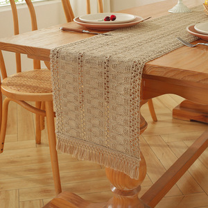 2025 Christmas Woven Table <b>Runner</b> Long American Napkin Festive Coffee Table Cover Cloth Shoe Cabinet Flag Bed Scarf Decorations - Product Image 1