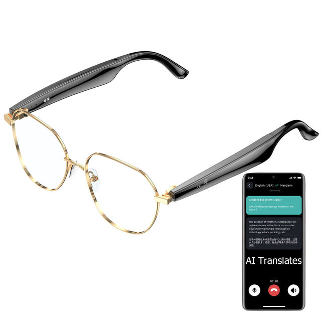 Smart Speaker Glasses Lightweight AI Multi Languages Phone Call Music Play Sunglasses Real Time Small Eyewear Smart Glasses