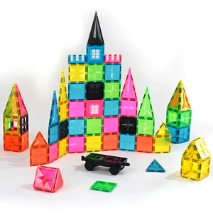 MNTL New 102Pcs Holioday Beach Fluorescent Magnetic Tile Kids Magnetic Building Block Tiles For Kids