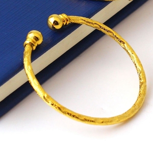 Braccialetto Trendy per Bambini in Rame Placcato Oro, Ipoallergenico, con Charm a Stella Intagliata, <span class=keywords><strong>Gioielli</strong></span> per Neonati con Campanelle a Cuore - Product Image 4