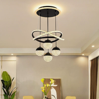 Luminaire suspendu moderne à LED pour salle à manger, lampe suspendue en métal avec boule acrylique en forme de croix pour îlot de cuisine, restaurant, décoration intérieure
