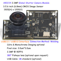 Module de caméra USB 2MP AR0234 90FPS HDR avec reconnaissance faciale, obturateur global couleur, 1080P, 90 degrés grand angle, inspection industrielle OEM