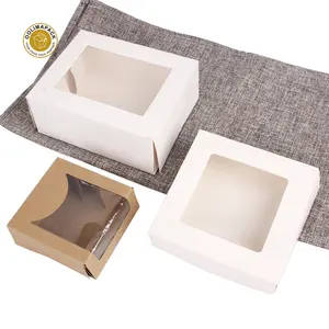 Kraft Bakery Boxes Takeaway Grease-proof Paper White Kraft Cake Food Accept Bio-degradable CN ZHE OOLIMA Square Customized Size