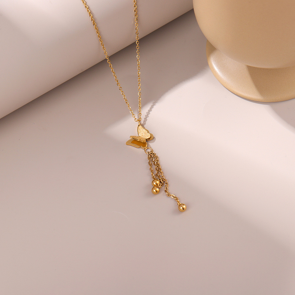 18K Gold Plated Stainless Steel Beaded Ball Chain Necklace – 20 Inch Rolo Style For Women