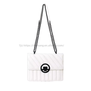 New Arrival Women's Fashion Trendy PU Shoulder Tote Bag Minimalist Large Capacity Chain Zipper Closure Cute <b>Purse</b> Tanjing - Product Image 1