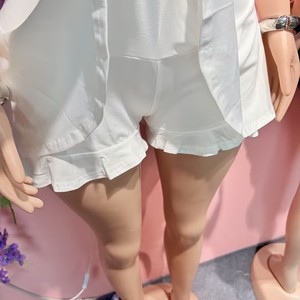 Miniabito estivo da donna con scollo a V profondo, nuovo modello scollato all'americana senza maniche con volant e linea ad A - Product Image 5