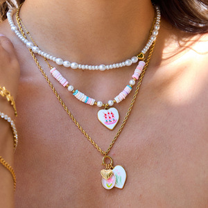 Collier avec pendentif en forme de cœur floral, en acier inoxydable, couleur or, bijoux cadeau - Product Image 4