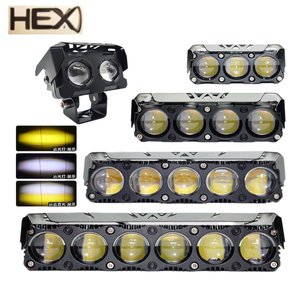 Novo LED Car Light com 2 3 4 5 6 Eyes Lens Dual Color Spotlight & Fog Driving Work Light para Motocicleta & Road 4X4 Branco Amarelo - Product Image 3