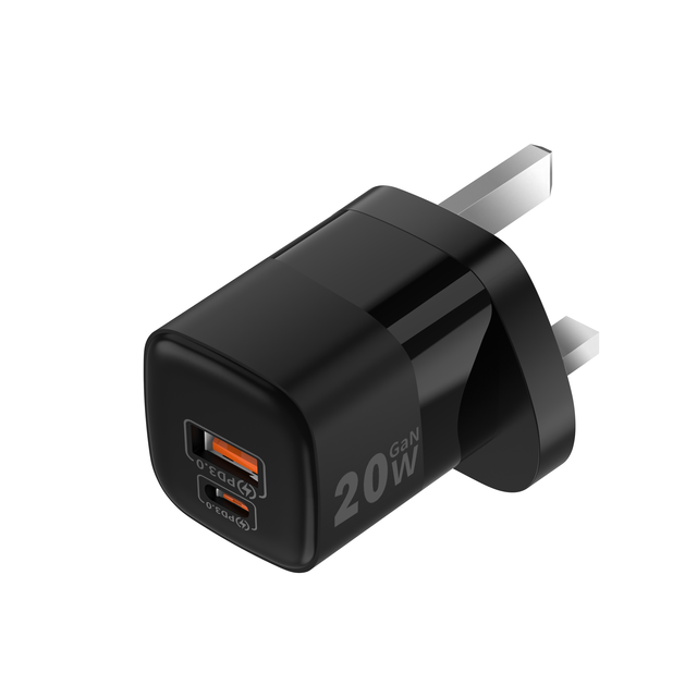 20W with Dual Ports GAN PD 3.0 QC Fast Charging USB-C Wall Charger