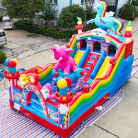 Structure gonflable combinée toboggan et château rebondissant de qualité supérieure, grande taille, capacité 30 enfants, PVC épais, pour parc aquatique et aire de jeux de centre d'amusement