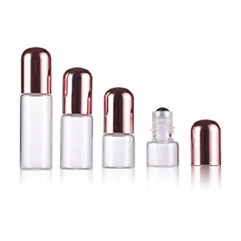 Tùy chỉnh Rose Gold Roll-On chai 1ml đến 5ml tinh dầu và attar Glass tùy chỉnh chế tạo dịch vụ