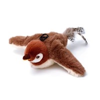 Juguete Interactivo para Mascotas, Pájaro de Peluche Eléctrico Recargable Inteligente, con Movimiento y Sonido de Gorjeo, Activado por Tacto