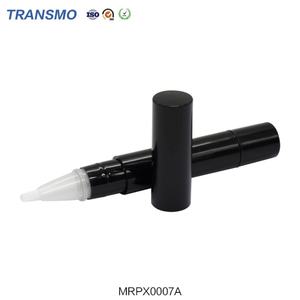 Bolígrafo de maquillaje recargable con tubo de 4ml, negro, vacío, para aceite de uñas, bálsamo labial de plástico PP, envase redondo de gel labial con brocha - Product Image 4