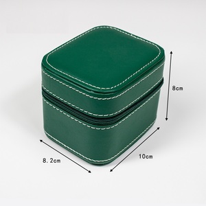 Caja de reloj de negocios rectangular clásica de PU de primera calidad con diseño cuadrado Cierre de cremallera portátil Organizador de reloj individual - Product Image 6