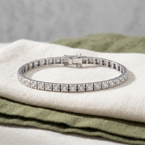 Pulsera de tenis de moissanita redonda de plata 925, chapada en blanco, joyería fina de lujo, cadena de muñeca con piedras brillantes, regalo - Product Image 4