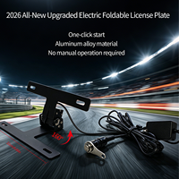 Support de plaque d'immatriculation universel noir pliable tendance, réglable en angle, pour moto, support de plaque arrière, pour un rendu plus épuré