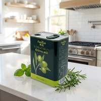 Boîte en fer blanc rectangulaire personnalisée de 3 L pour huile d'olive extra vierge, emballage alimentaire en métal avec poignée